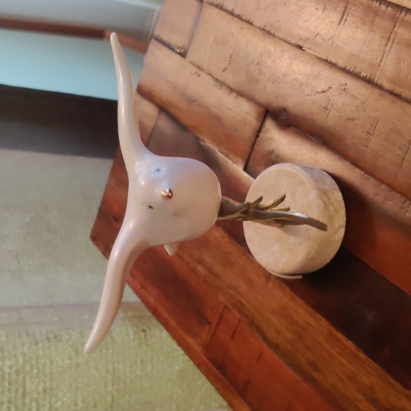 1980s Signed Bijan Ceramic Bird and Brass Tree Sculpture - Picture 4 of 7